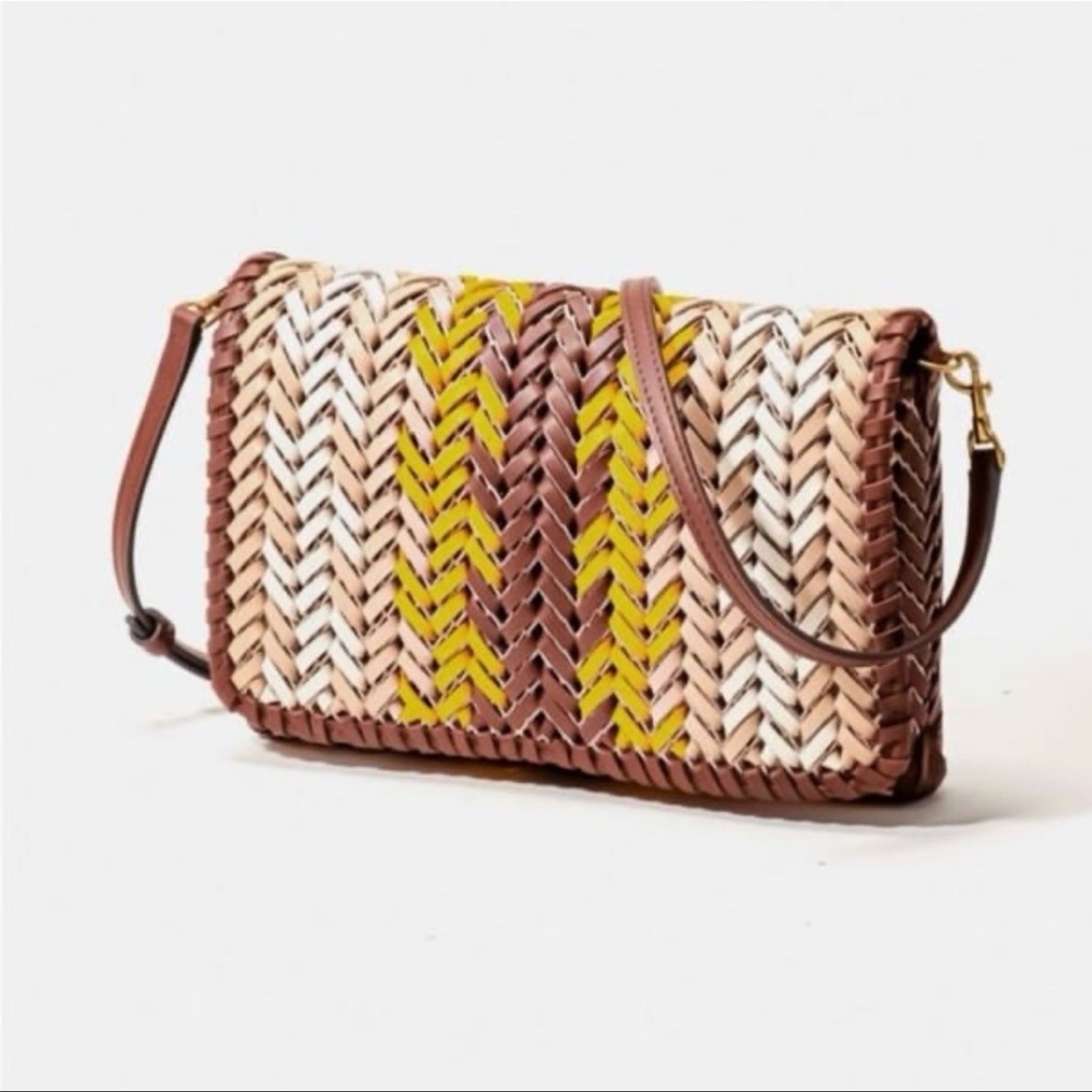 ANYA HINDMARCH Neeson Zig Zag Clutch Crossbody in MAHOGANY